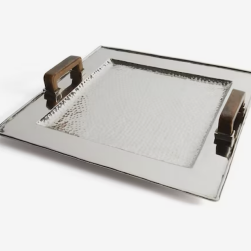 Silver Aluminum Decorative Tray